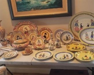 Quimper pottery - plates, platters, pitchers, tureens and more