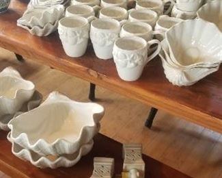 Seashell/aquatic theme dinner ware - service for 16 plus bonus pieces