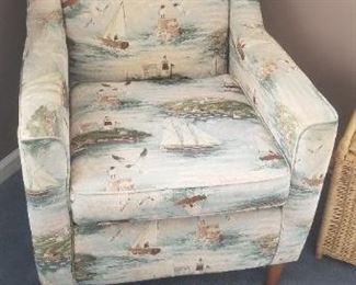Nautical print chair
