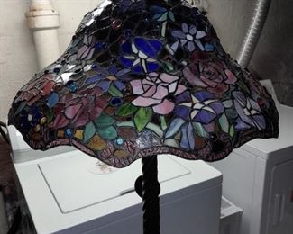 Floor Length Stained Glass Lamp W/ Marble Base