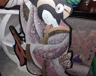 Beautiful 3D Geisha Wall Art