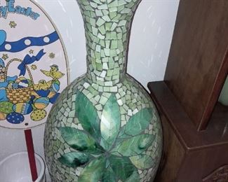 Large Mosaic Stone Vase