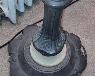 Floor Length Stained Glass Lamp W/ Marble Base