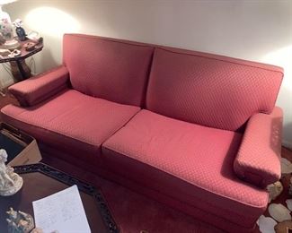 Vintage Pink Couch
Excellent condition.
7’ long x 3’ deep x 15” tall to seat, 29” tall to back
Must be able to move and load yourself 
** We have a matching chair available as well.