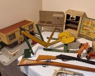 Child toy sit on shovel