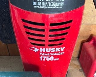 Garage:  It's almost time to power wash the deck with this HUSKY 1750 PSI power washer.