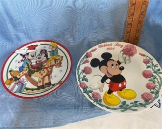 2 Mickey Mouse Plates $12.00