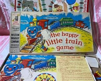 1957 The Happy Little Train Game $5.00 box is dirty 