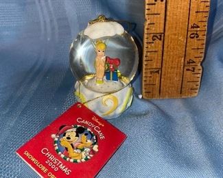Snow Globe Ornament Candy Cane Christmas 2000 Tinker Bell $5.00