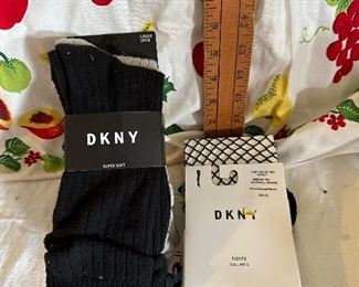 DKNY Ladies Socks NEW and Large Fishnet Tights Medium Tall $8.00 both 