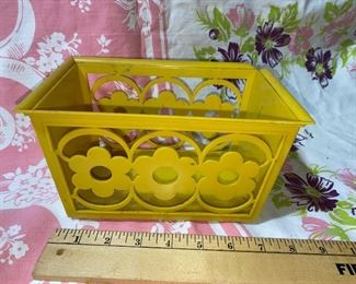 Plastic Mustard Flower Container, has a chip $6.00