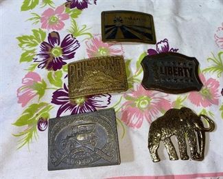 5 Belt Buckles including Elephant $55.00
