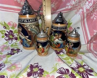 4 Western Germany Steins $32.00