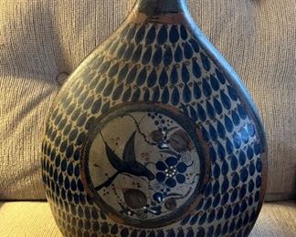 Ken Edwards Tonala Mexico Pottery Vase 13 inches tall $75.00