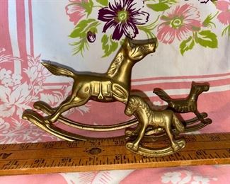 3 Brass Rocking Horses $12.00