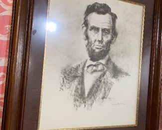 Signed Print by Garrison of President Lincoln $125.00