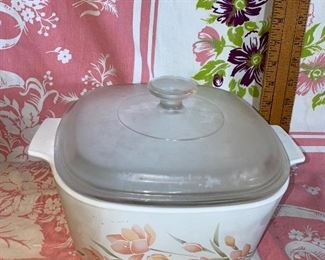 10 Inch Peach Flower Corelle Casserole $10.00