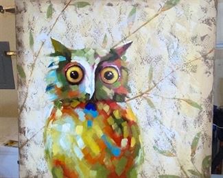 39 Inches Square Large Owl Art $75.00