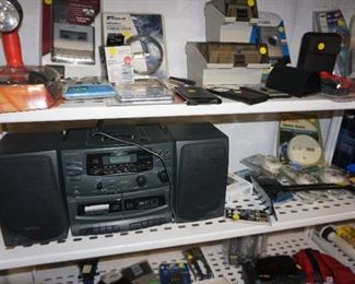 stereo, office items