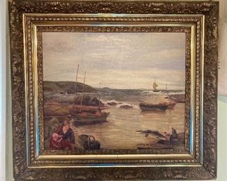 Oil canvas painting, dated 1928