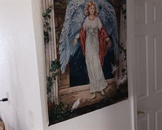 Manual Inspirational Collection 26 X 36 Inch Wall Hanging and Finial Rod, Angel of Love by Lena 