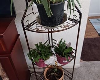 Scrolled Metal Folding Corner Shelf Rack