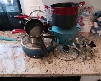 Gibson Home Casselman 7 piece Cookware Set in Turquoise