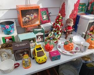 Vintage 3 Pc Lighted Eerie Express Halloween Ceramic Train Ghost