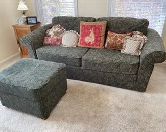 $240 USD      Green Sleeper Couch & Ottoman LL127-36       Description: Add color to a neutral room and invite guests.  This sofa pulls out to a full bed.

Condition: Fair condition.

Dimensions: 76 x 33 x 30"H  Ottoman 24 x 20 x 17"H

Local pick up Alexandria, VA.  Contact us for shipper suggestions.       https://goodbyhello.com/products/green-sleeper-couch-ottoman-ll?_pos=2&_sid=f0cdb1161&_ss=r