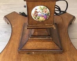 $550 USD     Vintage Brass & Wood Torchiere Table Floor Lamp w Porcelain Scene RF167-7      Description: Functional yet elegant.  GORGEOUS detail.  This floor lamp provides direct illumination exactly where you need it. You can place this floor lamp next to your sofa or recliner in the living room to effortlessly charm the surrounding area.

Dimensions: 18 x 18 x 55"H

Condition: Very good condition for age. 

Local pick up Alexandria, VA.  Located in Condo on 6th Floor.  Contact us for shipper suggestions.      https://goodbyhello.com/products/wood-lamp-table-w-ornate-base-rf167-6?_pos=9&_sid=325b09c95&_ss=r