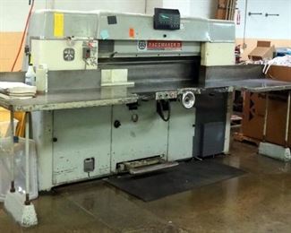 MGD Lawson 56" Pacemaker II Paper Cutter, Model 1BA2044, Microcut Digital Controller, Model XL1036, With 3 Extra Knives And Cutting Sticks