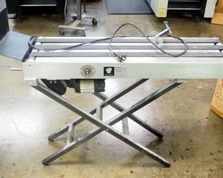 Thompson T200 Adjustable Height Conveyor Belt With Dayton 1/10HP Motor, Model # 4Z728A, And Unmarked Conveyor Belt, 5.5" x 35" x 11"