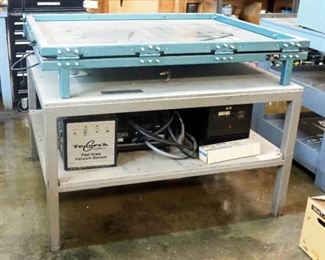 Teaneck Graphics Fast Draw Vacuum System Vacuum Frame, 48" x 38", Olec Corp. Olite AL 53 5K Light Source And Olec Spectramatch Lamp #L1250XL