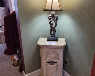 $40 Off White Cabinet, $35 Decorative lamp