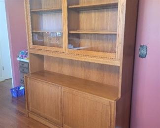 $600  Vintage Danish Modern Teak 2pc Hutch