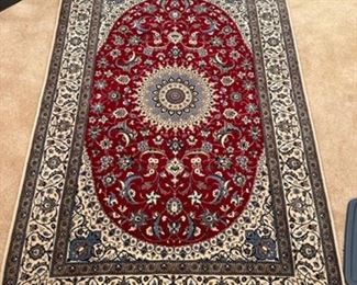 Silk handmade Esfahan Persian rug  (with papers) Bought in Dubai