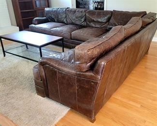 Leather sectional (intentional weathered look)