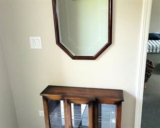 Entry/curio cabinet. Wall mirror