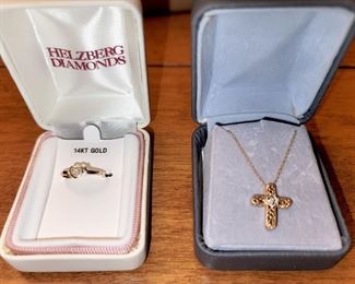 14k baby ring and necklace