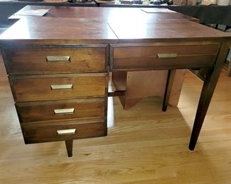 Mid-century sewing cabinet (no machine inside). Very nice solid wood piece