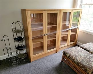 Matching bookcases with glass doors