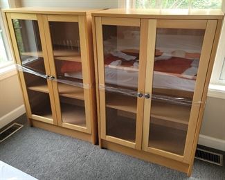 Matching bookcases with glass doors