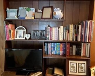 Picture frames, books, Harvard Classics 1909-1910 volumes 26-28, 30-35, 37-45, 48-49. 