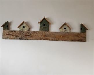 Amish Rustic Bird house Coat Rack                                                 48" long 13.5" at the tallest point  