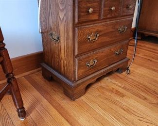 Mid-century "Pennsylvania style bed side chest of drawers measures 22" width x 14" deep x 22 " height