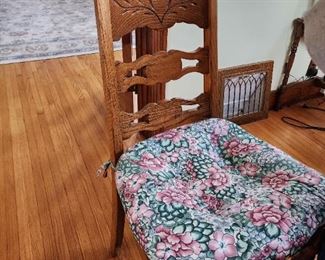 1 of 2 carved wood chairs