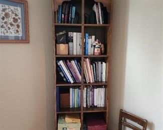 Solid Wood Bookshelf 76" x 24" x 10"  Has one drawer at the base.