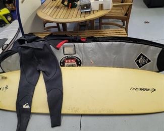 Firewire Surf boards and board bags. Quicksilver Wet Suit