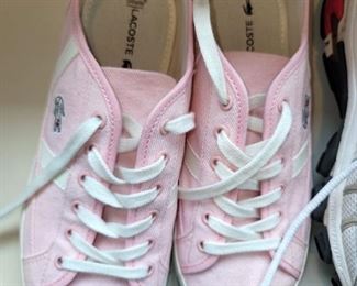 Lacoste pink canvas sneakers like new