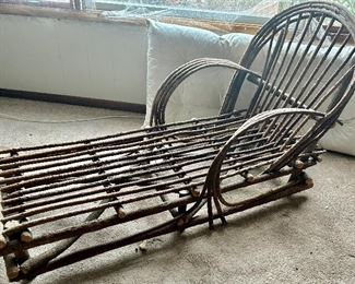 La Lune collection, bare wood, armed chase lounge, 63, long x 31.5, d x 39 h
$995